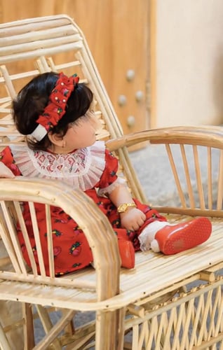 فستان رمضان بناتي لون أحمر