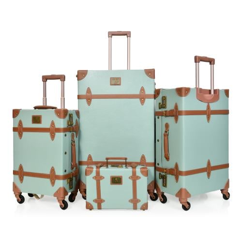 مورانو طقم شنط سفر كلاسيك جلد اربع قطع اخضر