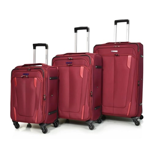 مورانو طقم شنط سفر قماش ثلاثة قطع أحمر