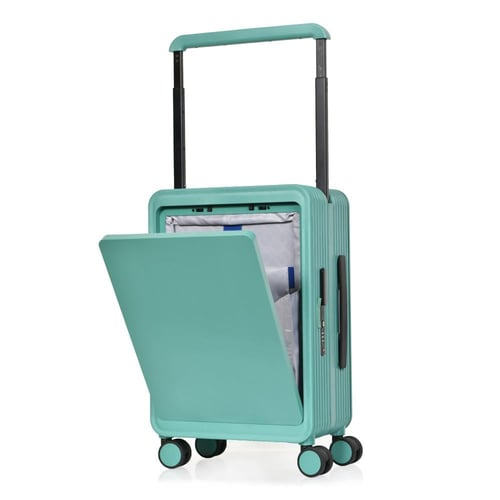 مورانو شنط سفر فايبر 20 انش بجيب أمامي أخضر