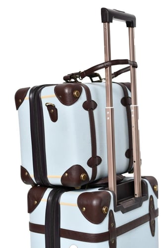 طقم شنط سفر كلاسيك جلد بلكامل مورانو اربع قطع سماو...