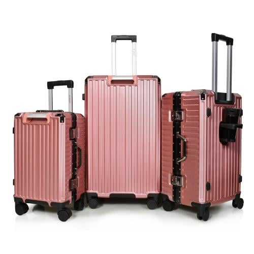 مورانو طقم شنط سفر المنيوم و فايبر ثلاثة قطع تصميم...