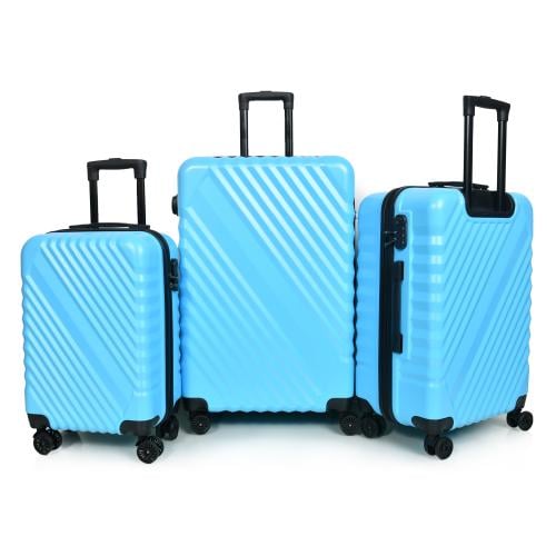 مورانو طقم شنط سفر فايبر لون أزرق مكون من 3 حقائب