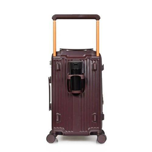 مورانو شنط سفر فايبر 20 أنش كبينة الطائرة عنابي