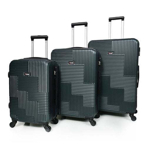 طقم شنط سفر من ويفز 3 قطع فايبر عصري أخضر