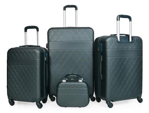 طقم شنط سفر مورانو فايبر 4 قطع لون أخضر