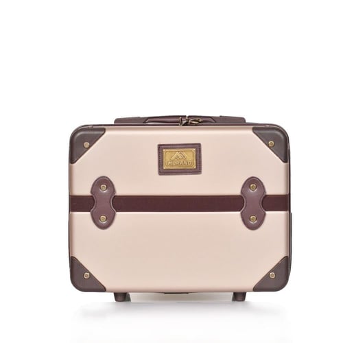 مورانو شنط سفر فايبر ثلاثة قطع مع مكياج ذهبي و بني