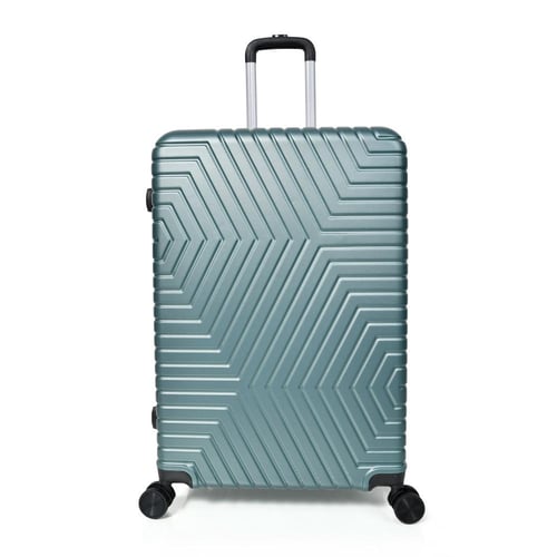 طقم شنط سفر مورانو فايبر 3 قطع شكل هندسي أخضر