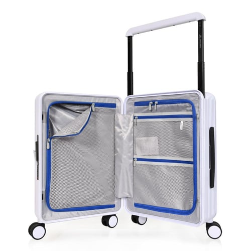 مورانو شنط سفر فايبر 20 انش بجيب أمامي أبيض