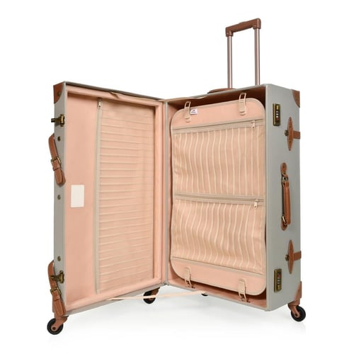 مورانو طقم شنط سفر كلاسيك جلد اربع قطع رمادي