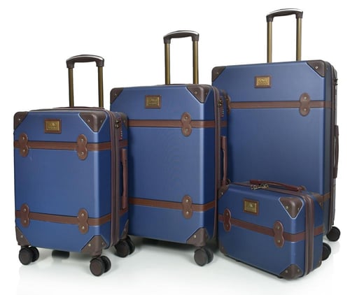 مورانو شنط سفر فايبر ثلاثة قطع مع مكياج أزرق غامق