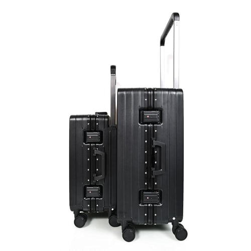 مورانو طقم شنط سفر فاخر قطعتين الامنيوم أسود