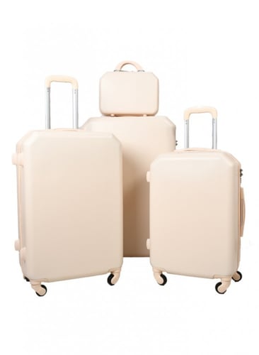 مورانو طقم شنط سفر فايبر من 5 قطع متين بيج