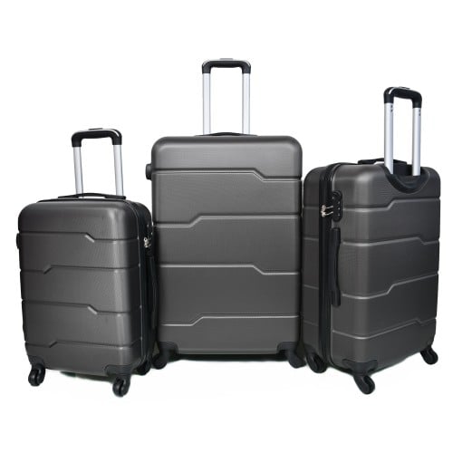 طقم شنط سفر فايبر مورانو ثلاث قطع لون رمادي غانق