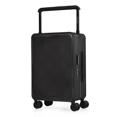 مورانو شنط سفر فايبر 20 انش بجيب أمامي أسود