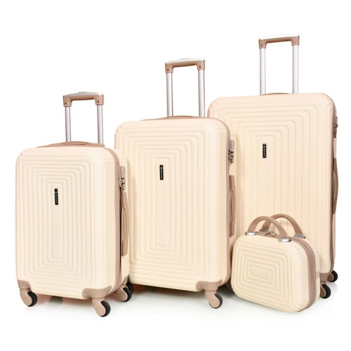 مورانو طقم شنط سفر فايبر 4 قطع بيج كاكي