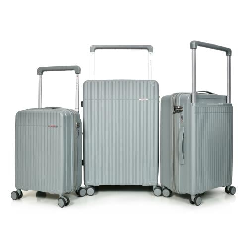 مورانو شنط سفر 3 حقائب لون رمادي ضد الكسر مصنوع من...