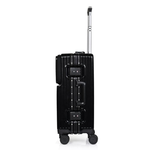 مورانو شنط سفر الومنيوم 20 أنش كبينة الطائرة أسود