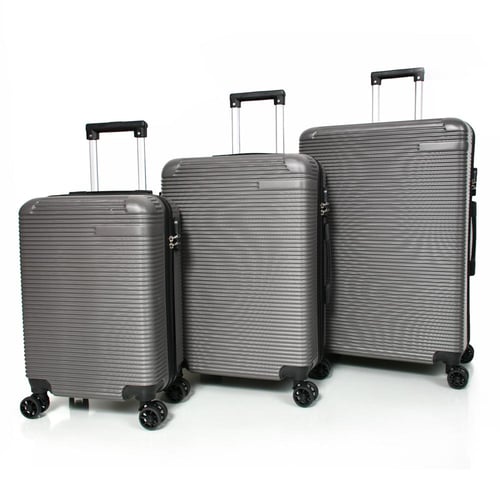 طقم شنط سفر مورانو 3 قطع فايبر رمادي