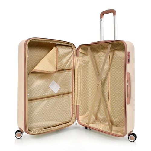 مورانو طقم شنط سفر فايبر اربع قطع بيج كاكي