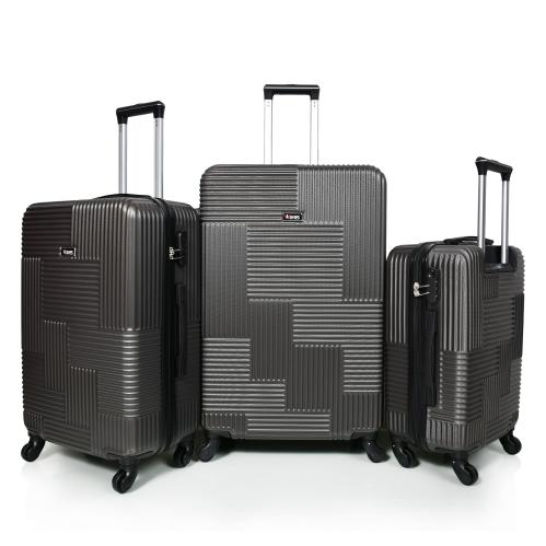 طقم شنط سفر من ويفز 3 قطع فايبر عصري رمادي