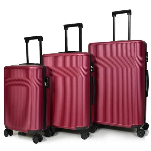 مورانو طقم شنط سفر فايبر ثلاثة قطع عنابي