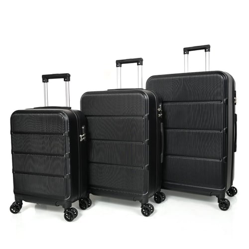 مورانو طقم شنط سفر فايبر 3 قطع أسود