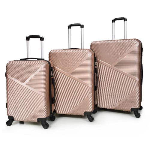 مورانو طقم شنط سفر فايبر 3 قطع مخطط روز