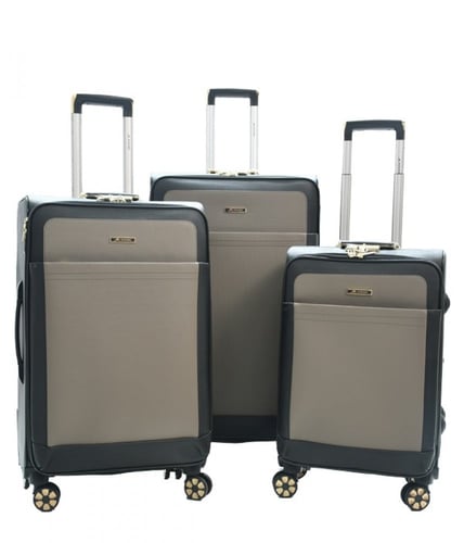 مورانو طقم شنط سفر جلد فاخر من 4 حقائب اسود