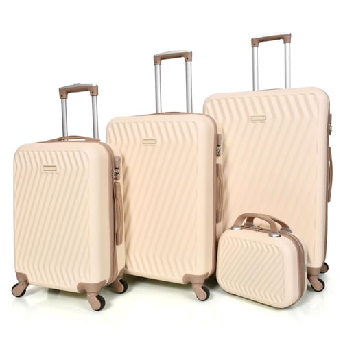 مورانو طقم شنط سفر فايبر 4 قطع بيج و بني