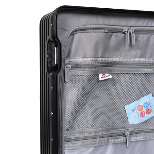 مورانو طقم شنط سفر فاخر قطعتين الومنيوم أسود