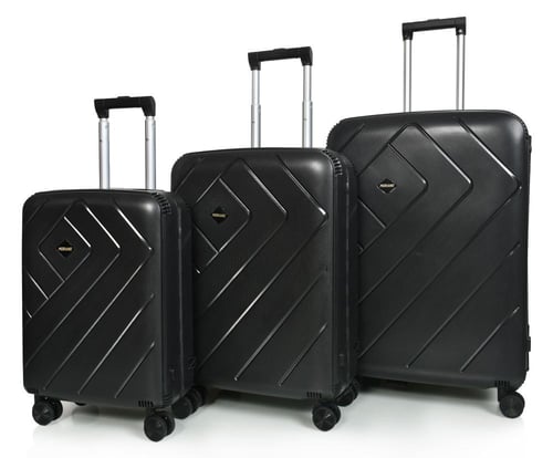 مورانو طقم شنط سفر فايبر ثلاثة قطع أسود