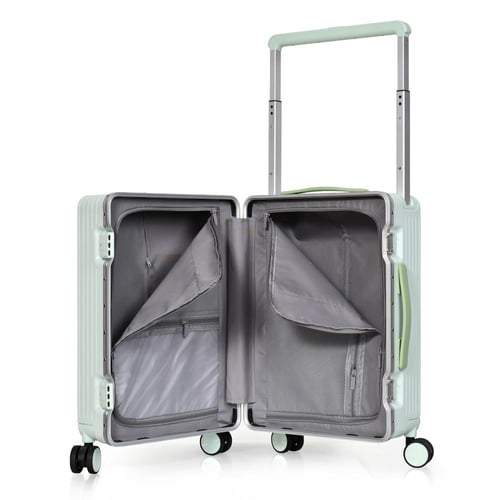 مورانو شنط سفر كبينة الومنيوم بدون سحاب 20 انش أخض...