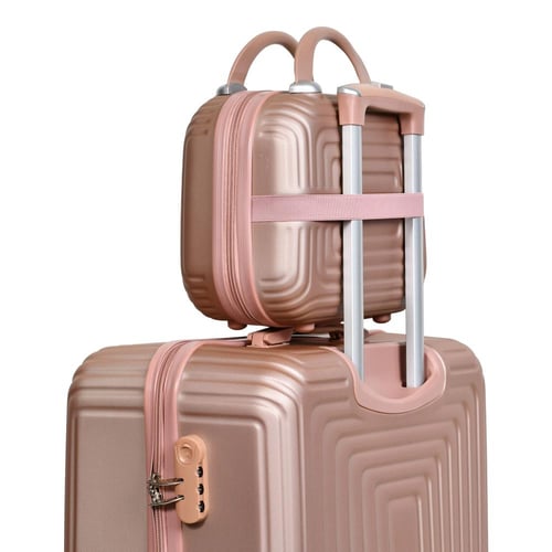 مورانو طقم شنط سفر فايبر 4 قطع روز قولد