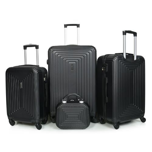 مورانو طقم شنط سفر فايبر 4 قطع أسود