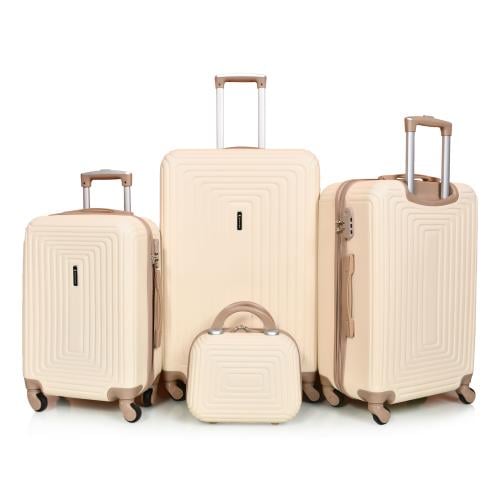 مورانو طقم شنط سفر فايبر 4 قطع بيج كاكي