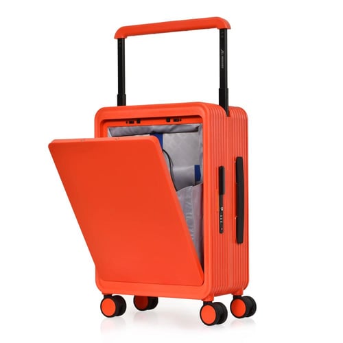 مورانو شنط سفر فايبر 20 انش بجيب أمامي برتقالي