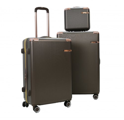 طقم شنط سفر مورانو فايبر من 5 قطع مع شنطة مكياج تص...