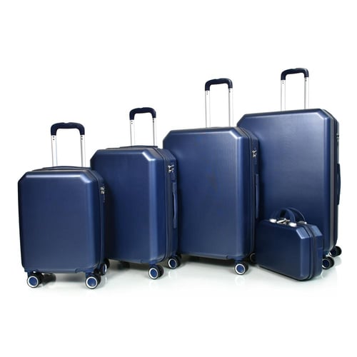 مورانو طقم شنط سفر فايبر من 5 قطع أزرق