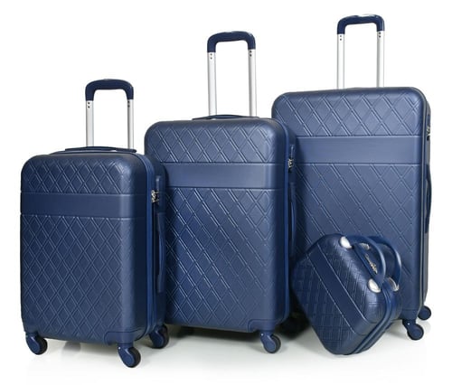 طقم شنط سفر مورانو فايبر 4 قطع أزرق