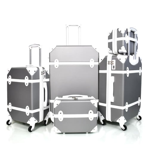 مورانو طقم شنط سفر كلاسيك من 5 قطع فايبر و جلد سلف...