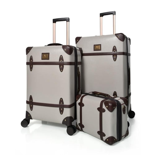 طقم شنط سفر كلاسيك جلد بلكامل مورانو اربع قطع رماد...