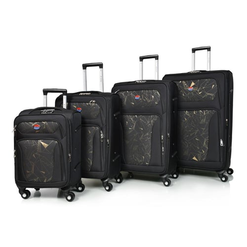 مورانو طقم شنط سفر قماش 4 قطع أسود