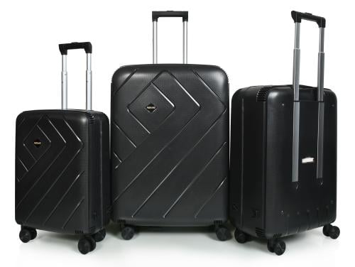 مورانو طقم شنط سفر فايبر ثلاثة قطع أسود