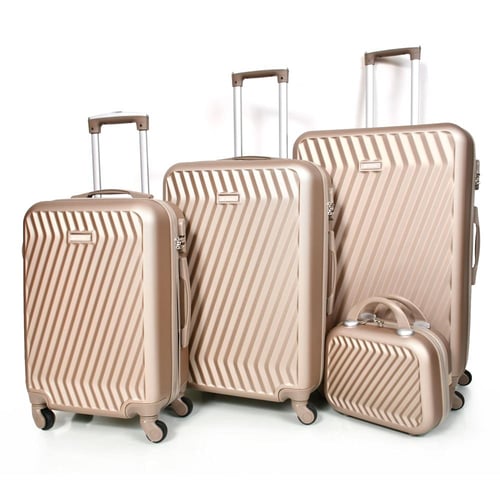 مورانو طقم شنط سفر فايبر 4 قطع ذهبي