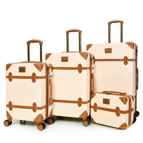 مورانو شنط سفر فايبر ثلاثة قطع مع مكياج بيج و بني...