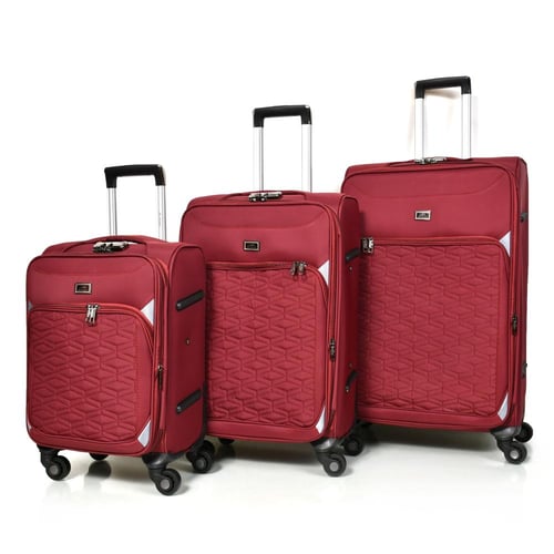 مورانو طقم شنط سفر قماش ثلاثة قطع أحمر