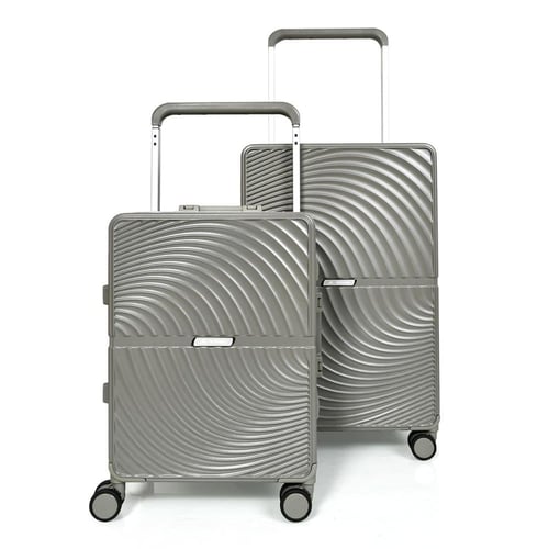 مورانو طقم شنط سفر فاخر قطعتين الامنيوم رمادي