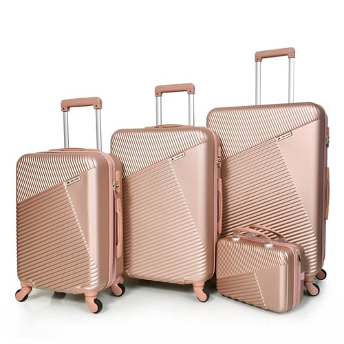 مورانو طقم شنط سفر فايبر 4قطع روز