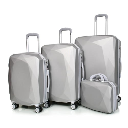 مورانو طقم شنط سفر فايبر اربع قطع سلفر